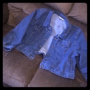 Woman’s Denim Jacket Jean Jacket Sz 28 28W Stretch